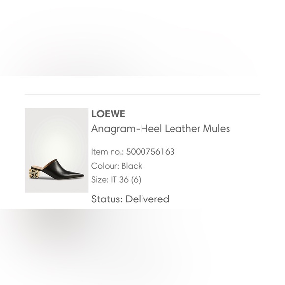 [NEW] LOEWE BLACK LEATHER ANAGRAM-HEEL MULES - Picture 6 of 6